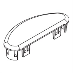 Aus 50mm  END CAP OVAL HNDRL  BLACK