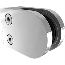 GLASS CLAMP  D RND BACK  POLISH