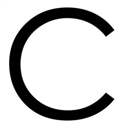 Posta  120mm High  BLACK  Letter C